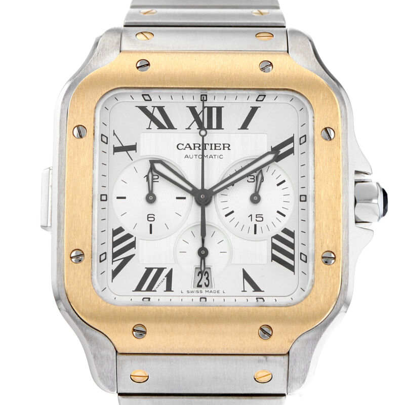 カルティエ サントス スチール自動巻き腕時計 W2SA0008