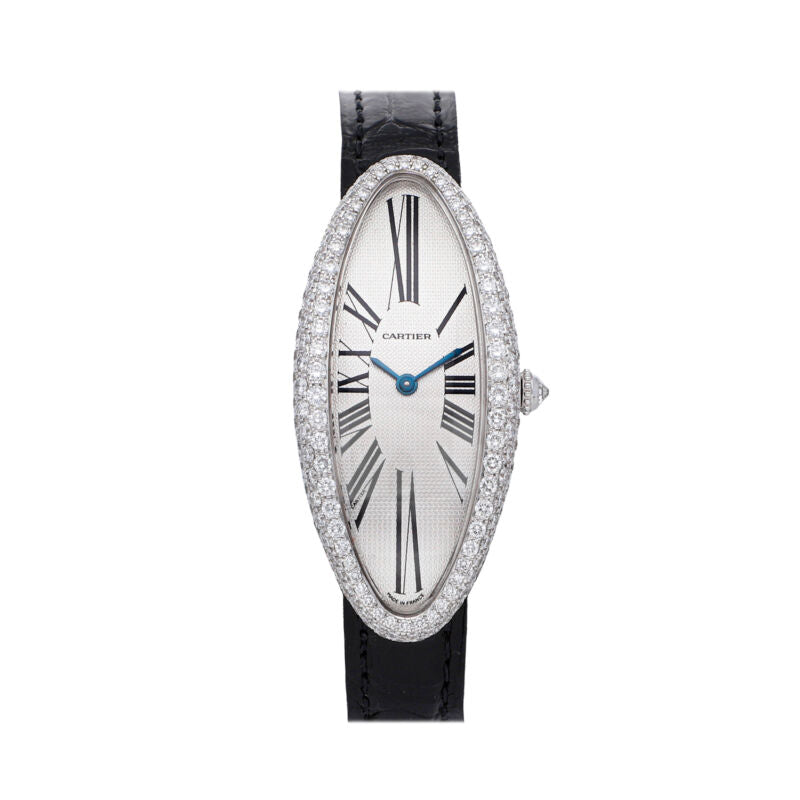 カルティエ ベニュワール アロンジュ 自動巻き ホワイトゴールド ダイヤモンド レディース 腕時計 WB510931
